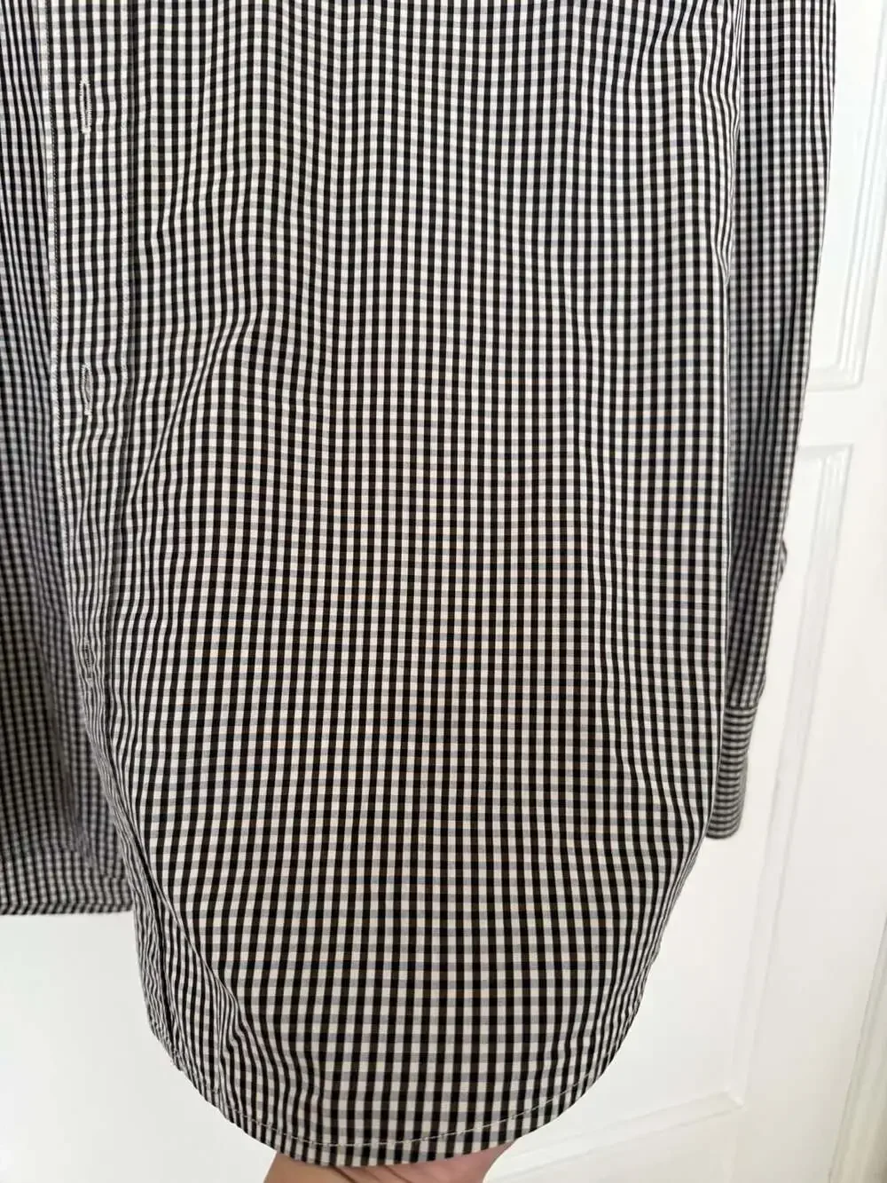 Z Zegna Men's Brown and White Gingham Check Drop 8 Fit Button-Down Shirt
